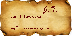 Janki Tavaszka névjegykártya